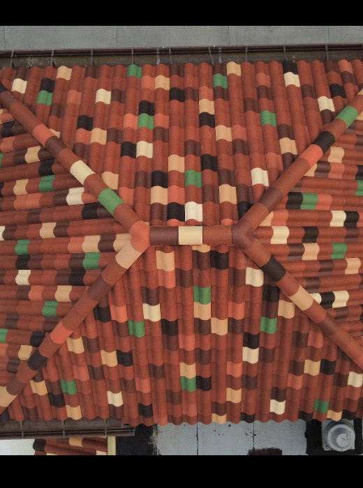 Instagram highlight showing custom blended tile roof work